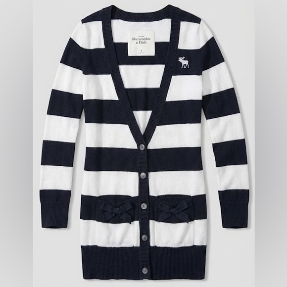 abercrombie kids Other - Abercrombie Kids Navy & White Striped Bow Cardigan Girls XL Y2K Vintage